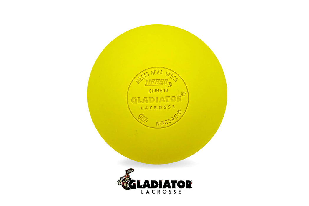 Gladiator Lacrosse Case of 120 OFFICIAL Lacrosse Game Balls – Yellow – MEETS NOCSAE STANDARDS, SEI CERTIFIED