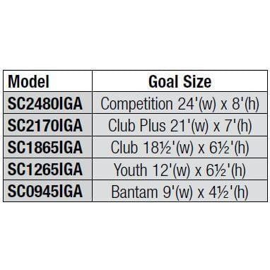 Bison ShootOut 4" Square Aluminum Permanent/Semi Permanent Soccer Goals (Pair)