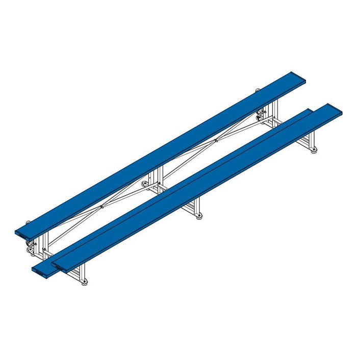 Jaypro Indoor Bleacher - 15 ft. (2 Row - Single Foot Plank) - Tip & Roll (Powder Coated) BLCH-2TRGPC