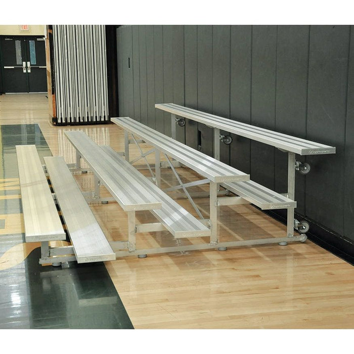 Jaypro Indoor Bleacher - 15 ft. (4 Row - Single Foot Plank) - Tip & Roll BLCH-4TRG