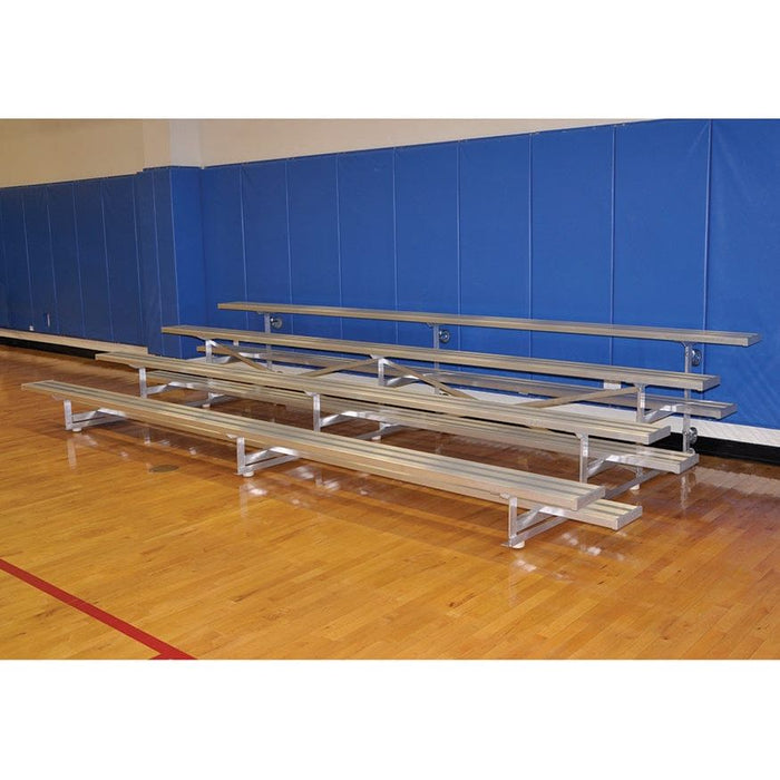 Jaypro Indoor Bleacher - 15 ft. (4 Row - Single Foot Plank) - Tip & Roll BLCH-4TRG