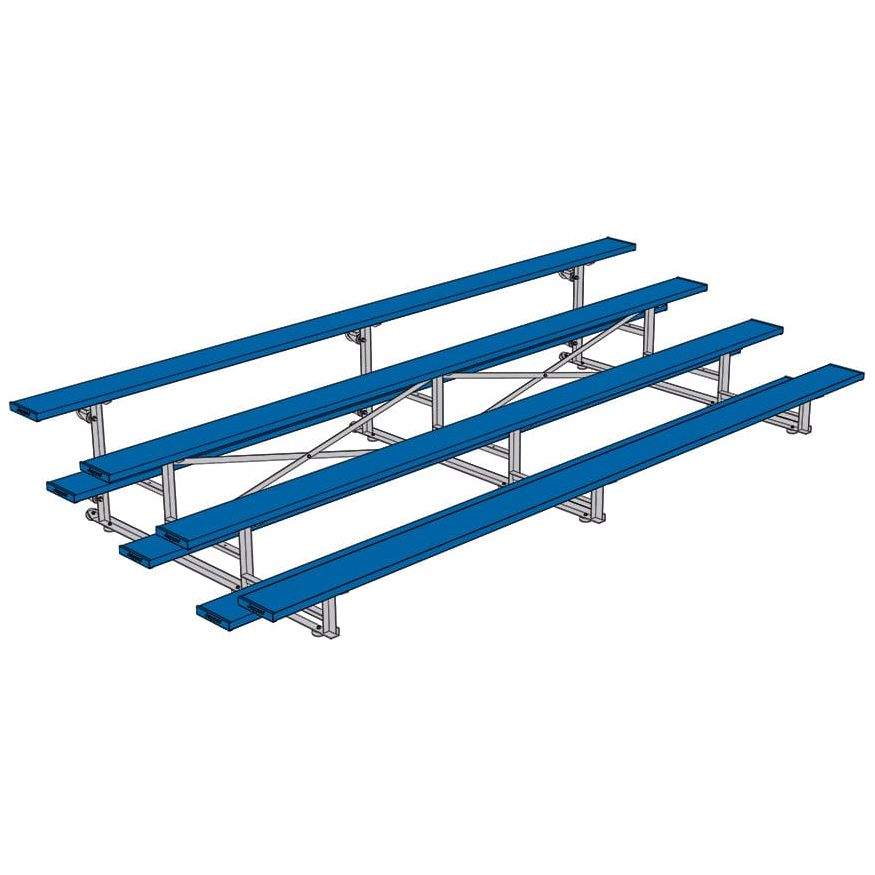 Jaypro Indoor Bleacher - 15 ft. (4 Row - Single Foot Plank) - Tip & Roll (Powder Coated) BLCH-4TRGPC