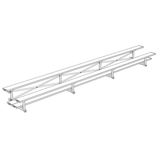 Jaypro Indoor Bleacher - 21 ft. (2 Row - Double Foot Plank) - Tip & Roll BLDP-221TRG