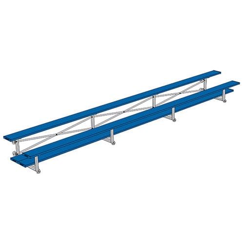 Jaypro Indoor Bleacher - 21 ft. (2 Row - Double Foot Plank) - Tip & Roll (Powder Coated) BLDP-221TRGPC