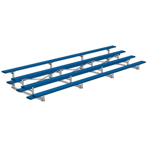 Jaypro Indoor Bleacher - 21 ft. (4 Row - Single Foot Plank) - Tip & Roll (Powder Coated) BLCH-421TRGPC