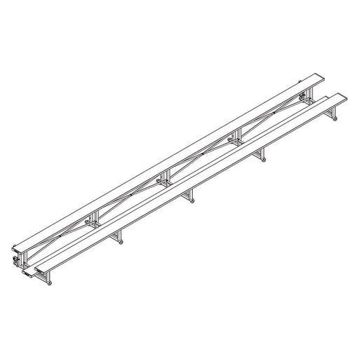 Jaypro Indoor Bleacher - 27 ft. (2 Row - Single Foot Plank) - Tip & Roll BLCH-227TRG