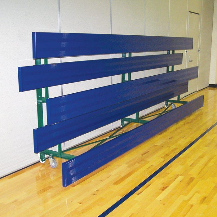 Jaypro Indoor Bleacher - 27 ft. (2 Row - Single Foot Plank) - Tip & Roll BLCH-227TRG