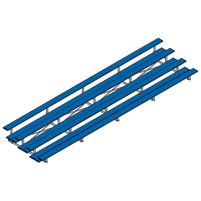 Jaypro Indoor Bleacher - 27 ft. (4 Row - Double Foot Plank) - Tip & Roll (Powder Coated) BLDP-427TRGPC