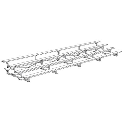 Jaypro Indoor Bleacher - 27 ft. (4 Row - Single Foot Plank) - Tip & Roll BLCH-427TRG