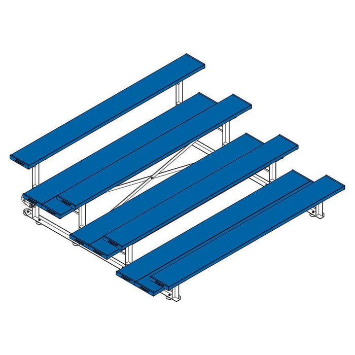 Jaypro Indoor Bleacher - 7-1/2 ft. (4 Row - Double Foot Plank) - Tip & Roll (Powder Coated) BLDP-475TRGPC