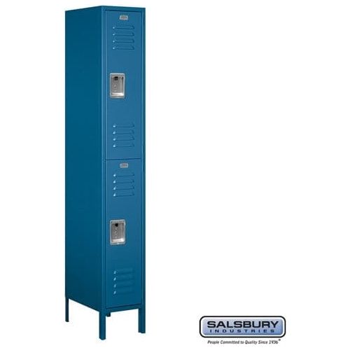 Salsbury 12" Wide Double Tier Standard Metal Locker 12" W x 78" H x 15" D (Unassembled)