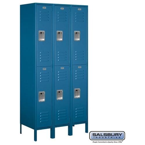 Salsbury 12" Wide Double Tier Standard Metal Locker 36" W x 78" H x 18" D (Unassembled)