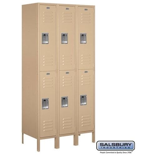 Salsbury 12" Wide Double Tier Standard Metal Locker 36" W x 78" H x 18" D (Unassembled)