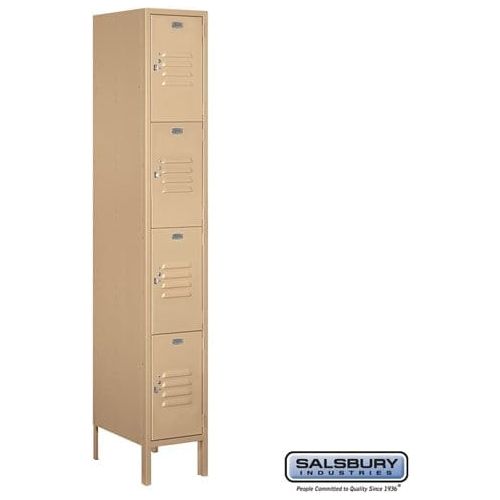 Salsbury 12" Wide Four Tier Standard Metal Locker 12" W x 78" H x 15" D (Unassembled)