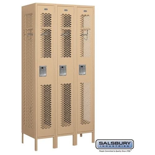 Salsbury 12" Wide Single Tier Vented Metal Locker 36" W x 78" H x 15" D (Unassembled)