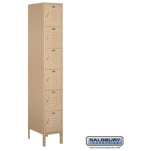 Salsbury 12" Wide Six Tier Box Style Standard Metal Locker 12" W x 78" H x 12" D (Unassembled)