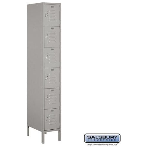 Salsbury 12" Wide Six Tier Box Style Standard Metal Locker 12" W x 78" H x 15" D (Unassembled)