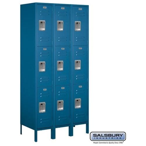 Salsbury 12" Wide Triple Tier Standard Metal Locker  36" W x 78" H x 12" D (Unassembled)