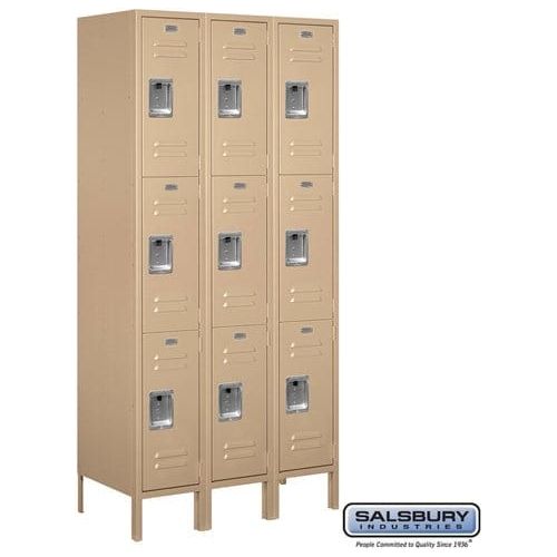 Salsbury 12" Wide Triple Tier Standard Metal Locker  36" W x 78" H x 12" D (Unassembled)