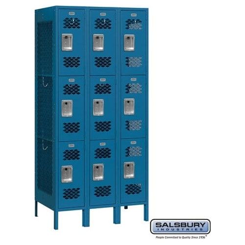 Salsbury 12" Wide Triple Tier Vented Metal Locker 36" W x 78" H x 18" D (Unassembled)