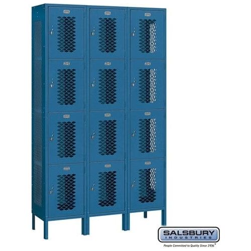 Salsbury 15" Four Tier Vented Metal Locker 45" W x 78" H x 15" D (Unassembled)