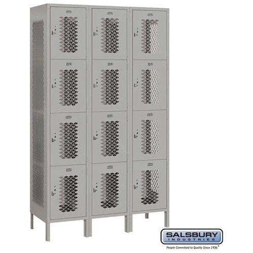 Salsbury 15" Four Tier Vented Metal Locker 45" W x 78" H x 18" D (Unassembled)