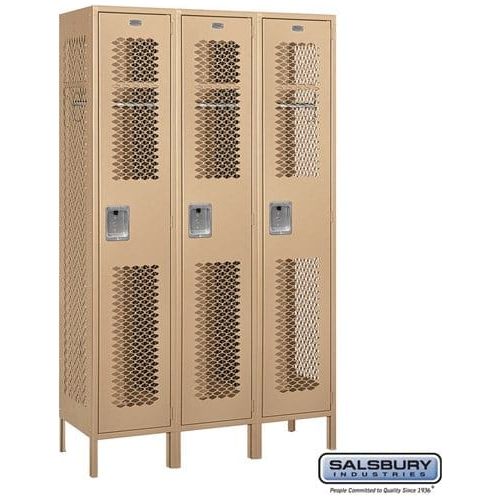 Salsbury 15" Single Tier Vented Metal Locker 45" W x 78" H x 15" D (Unassembled)