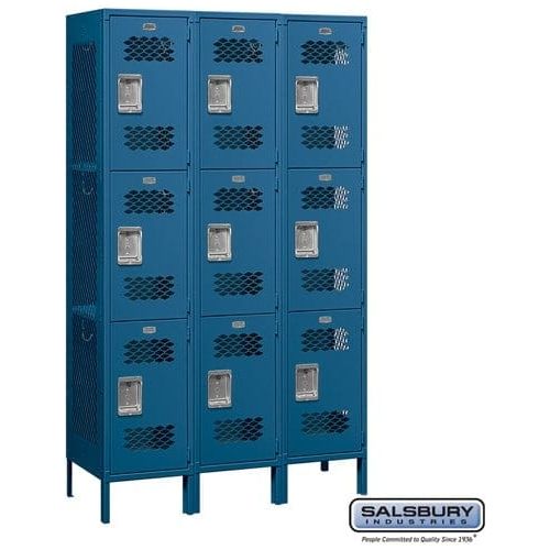 Salsbury 15" Triple Tier Vented Metal Locker 45" W x 78" H x 18" D (Unassembled)