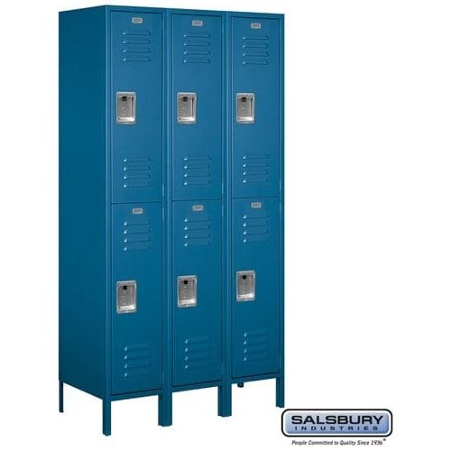 Salsbury 15" Wide Double Tier Standard Metal Locker 45" W x 78" H x 15" D (Unassembled)