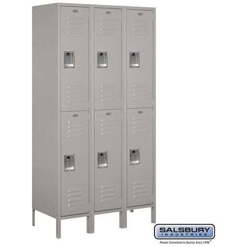 Salsbury 15" Wide Double Tier Standard Metal Locker 45" W x 78" H x 18" D (Unassembled)